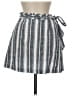Mine 100% Cotton Stripes Gray Casual Skirt Size M - photo 2