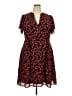 City Chic 100% Polyester Print Red Casual Dress Size 18 Plus (M) - photo 1