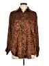 Zara Animal Print Brown Long Sleeve Blouse Size L - photo 1