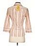Express Design Studio Stripes Orange 3/4 Sleeve Button-Down Shirt Size S - photo 2