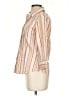 Express Design Studio Stripes Orange 3/4 Sleeve Button-Down Shirt Size S - photo 5