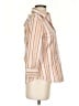 Express Design Studio Stripes Orange 3/4 Sleeve Button-Down Shirt Size S - photo 4