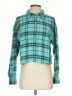 American Eagle Outfitters Plaid Teal Long Sleeve Button-Down Shirt Size S - photo 1