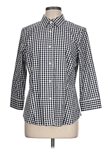 Jones New York Signature 3/4 Sleeve Button-Down Shirt (view 1)