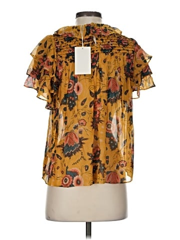 Ulla Johnson Short Sleeve Silk Top (view 2)