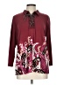 JM Collection Burgundy 3/4 Sleeve Blouse Size L - photo 1