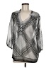 Quintessential 100% Polyester Silver 3/4 Sleeve Blouse Size M - photo 1