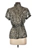 San Joy 100% Polyester Animal Print Silver Short Sleeve Blouse Size L - photo 2