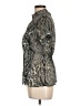 San Joy 100% Polyester Animal Print Silver Short Sleeve Blouse Size L - photo 5