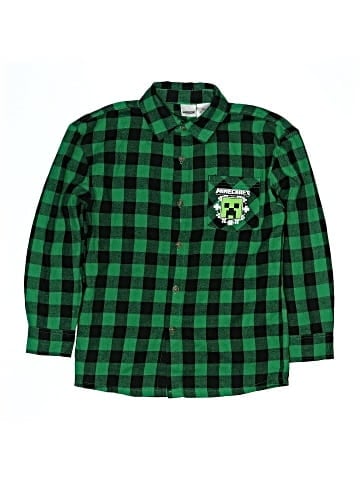 Minecraft Long Sleeve Button-Down Shirt (view 1)