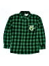 Minecraft Checkered-gingham Green Long Sleeve Button-Down Shirt Size 10 - photo 1