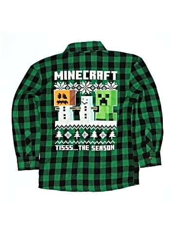 Minecraft Long Sleeve Button-Down Shirt (view 2)
