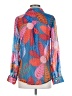AP.NY 100% Cupro Paisley Blue Long Sleeve Blouse Size S - photo 2