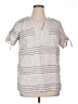 Talbots 100% Linen Gray Short Sleeve Top Size 12 - photo 1