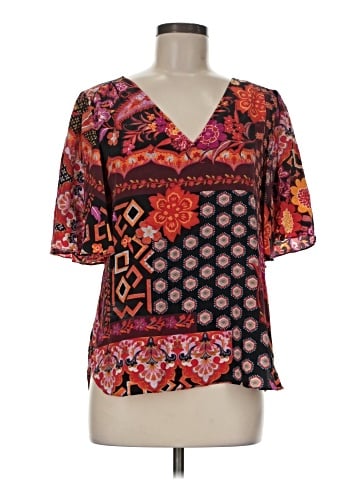 Trina Turk Short Sleeve Silk Top (view 1)