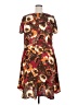 Avenue 100% Polyester Print Brown Casual Dress Size 18 Plus - photo 2