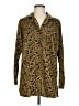 Diane von Furstenberg 100% Polyester Animal Print Gold Long Sleeve Blouse Size M - photo 1