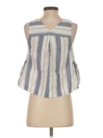 Madewell Linen-Blend Side-Tie Tank Top in Stripe (view 2)