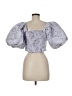 Express 100% Polyester Purple Short Sleeve Blouse Size M - photo 2