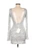 Peppermayo 100% Polyester Metallic Silver Cocktail Dress Size XS - photo 2