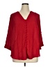 Torrid 100% Polyester Red 3/4 Sleeve Blouse Size 1X Plus (1) - photo 1