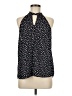Pleione 100% Polyester Print Blue Black Sleeveless Blouse Size M - photo 1