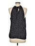 Pleione 100% Polyester Print Blue Black Sleeveless Blouse Size M - photo 2