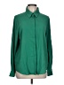 MNG 100% Polyester Solid Green Long Sleeve Blouse Size 10 - photo 1