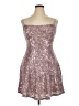 Emerald Sundae 100% Polyester Metallic Silver Cocktail Dress Size 14 - photo 1