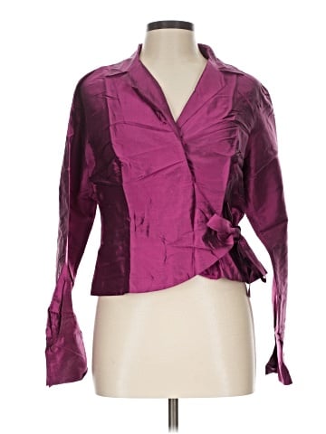 Robbie Bee Long Sleeve Silk Top (view 1)