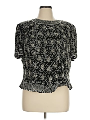 Papell Boutique Evening Short Sleeve Blouse (view 1)