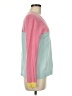 Lands' End 100% Cashmere Color Block Pink Cashmere Pullover Sweater Size M - photo 4