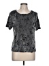 Kathie Lee Metallic Silver Short Sleeve Top Size L - photo 1