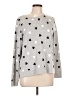 Lucky Brand Hearts Color Block Gray Silver Pullover Sweater Size L - photo 1