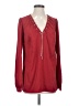 MICHAEL Michael Kors 100% Polyester Solid Burgundy Long Sleeve Blouse Size S - photo 1