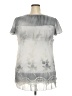 Simply Couture Silver Short Sleeve Blouse Size 2X (estimated) - photo 2