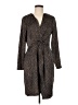 H By Halston 100% Polyester Chevron-herringbone Brown Casual Dress Size M - photo 1