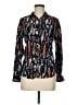 Assorted Brands Print Blue Long Sleeve Blouse Size M - photo 1