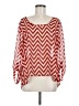 Wishful Park 100% Polyester Chevron-herringbone Red Long Sleeve Blouse Size XL - photo 1
