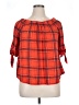Paper Tee 100% Polyester Orange 3/4 Sleeve Blouse Size 1X - photo 1