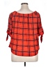 Paper Tee 100% Polyester Orange 3/4 Sleeve Blouse Size 1X - photo 2