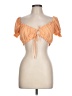 Love Tree 100% Polyester Orange Short Sleeve Blouse Size L - photo 1