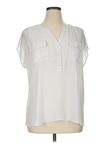INC International Concepts Short Sleeve Blouse (view 1)