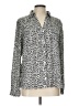 The Limited 100% Polyester Animal Print Silver Long Sleeve Blouse Size L - photo 1