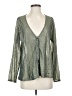Babette 100% Polyester Metallic Green Long Sleeve Blouse Size XS - photo 1