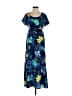 D.B.Y. Ltd 100% Polyester Tropical Blue Casual Dress Size 3 - photo 1