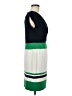 Studio One Color Block Green Casual Dress Size 6 - photo 4