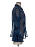 DressBarn 100% Polyester Blue Long Sleeve Blouse Size M - photo 4