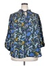 Carolina Belle 100% Polyester Floral Blue 3/4 Sleeve Blouse Size 2X - photo 1