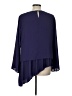 The Limited 100% Polyester Solid Purple Long Sleeve Blouse Size L - photo 2